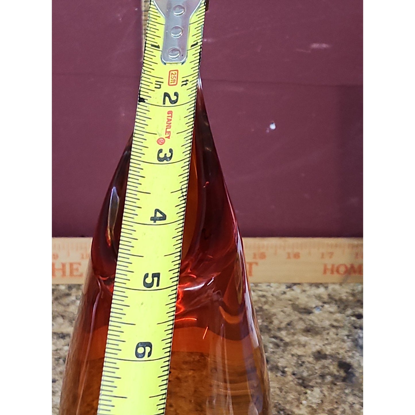 Blue Vintage Murano Style Teardrop Art Glass Vase, 12"