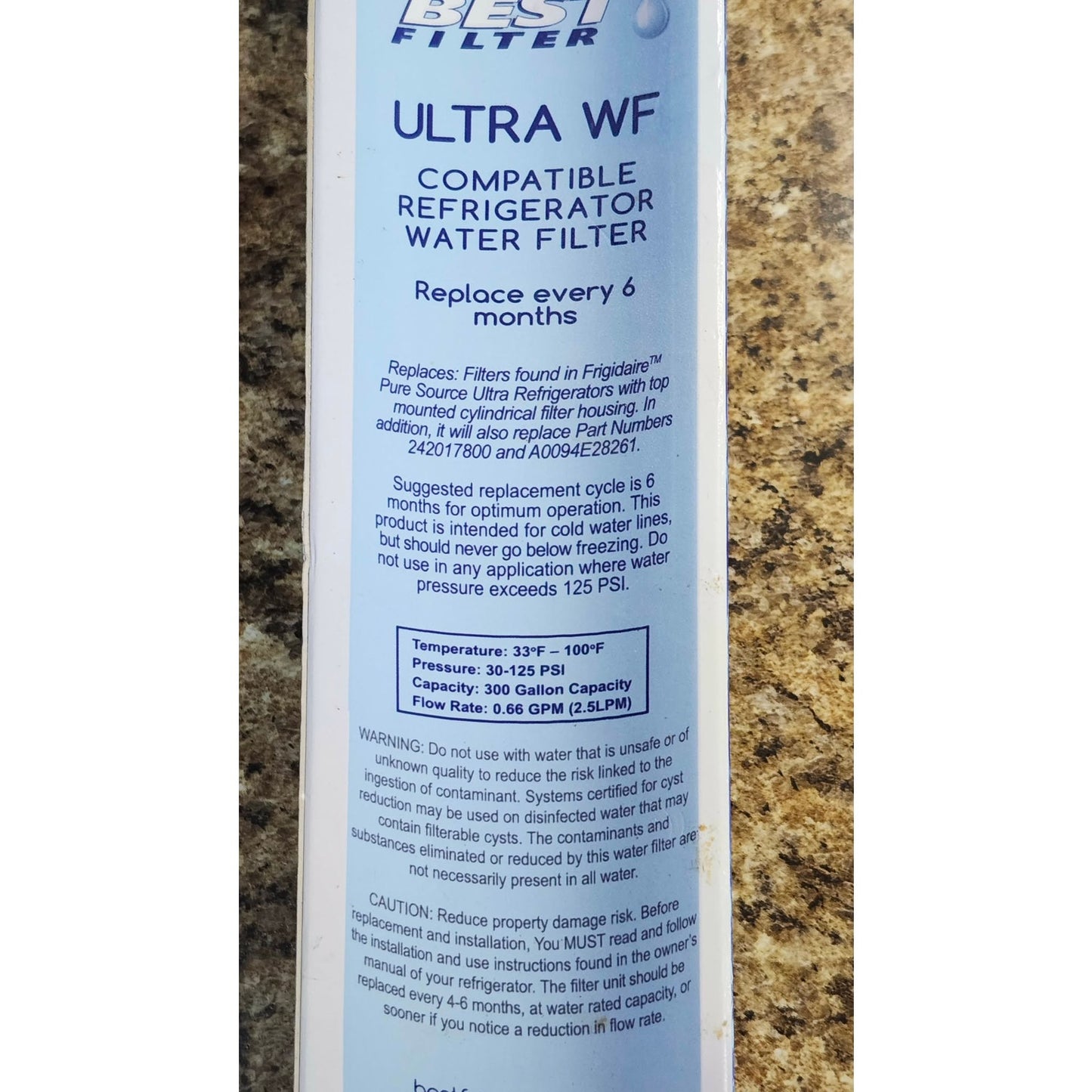 Best Filter Ultra WF Refrigerator Water Filter Compatible AQF122AWF Replacement