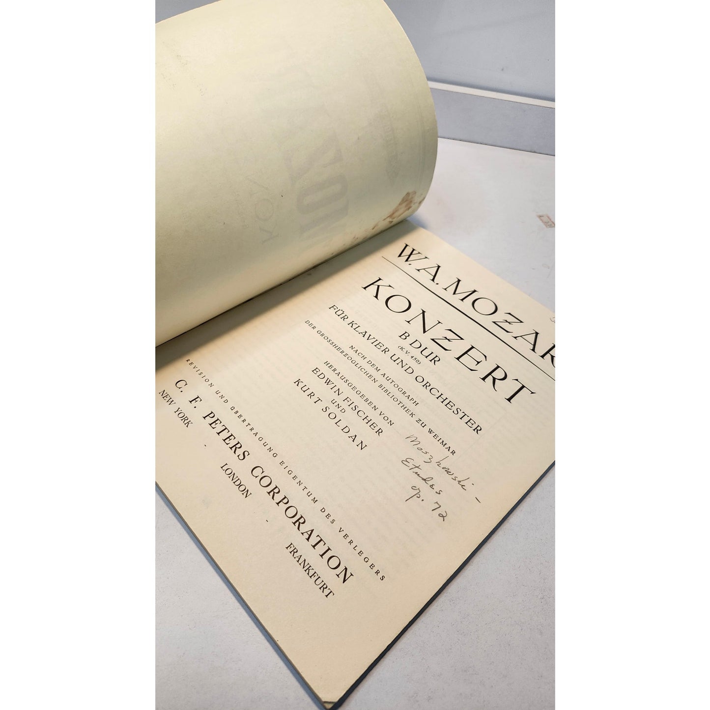 VTG Edition Peters Mozart Piano Concerto No. 15 K.450 B-Flat Major Sheet Music