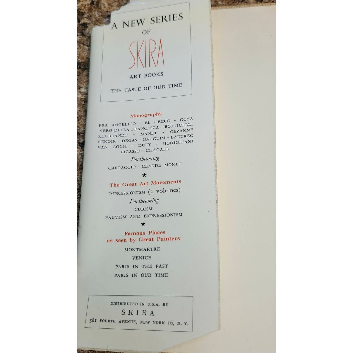 Vintage 1958 Modigliani Hardcover Skira Art Book Masterpieces French Painting