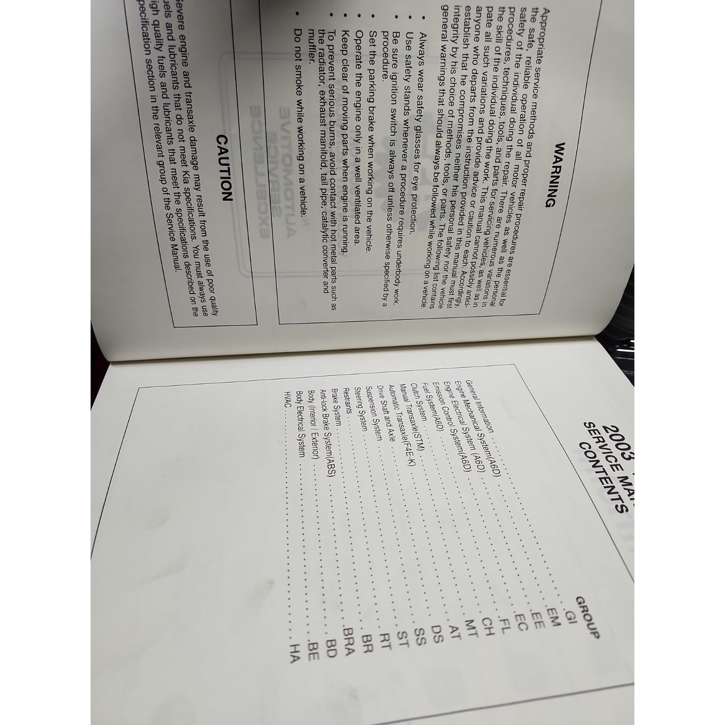 2001 Kia Rio Service Repair Manual