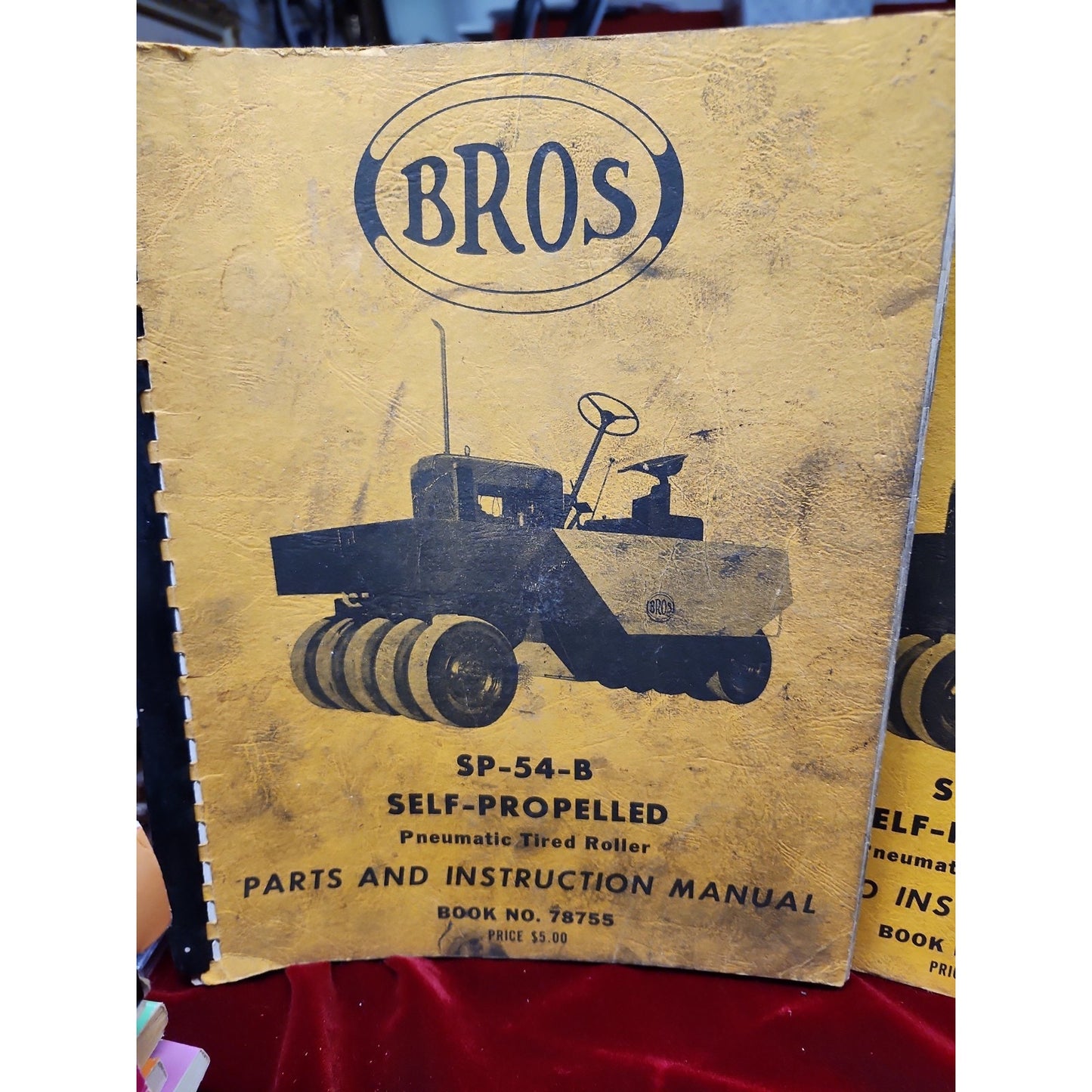 Lot/2 BROS SP54B Self Propelled Pneumatic Tired Roller Parts Catalog Manual