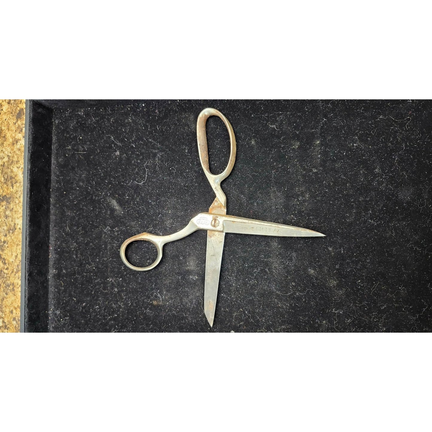 Vintage J. Wiss Sons Co No. 447 Inlaid Shears Scissors Steel Forged 7 Inch USA