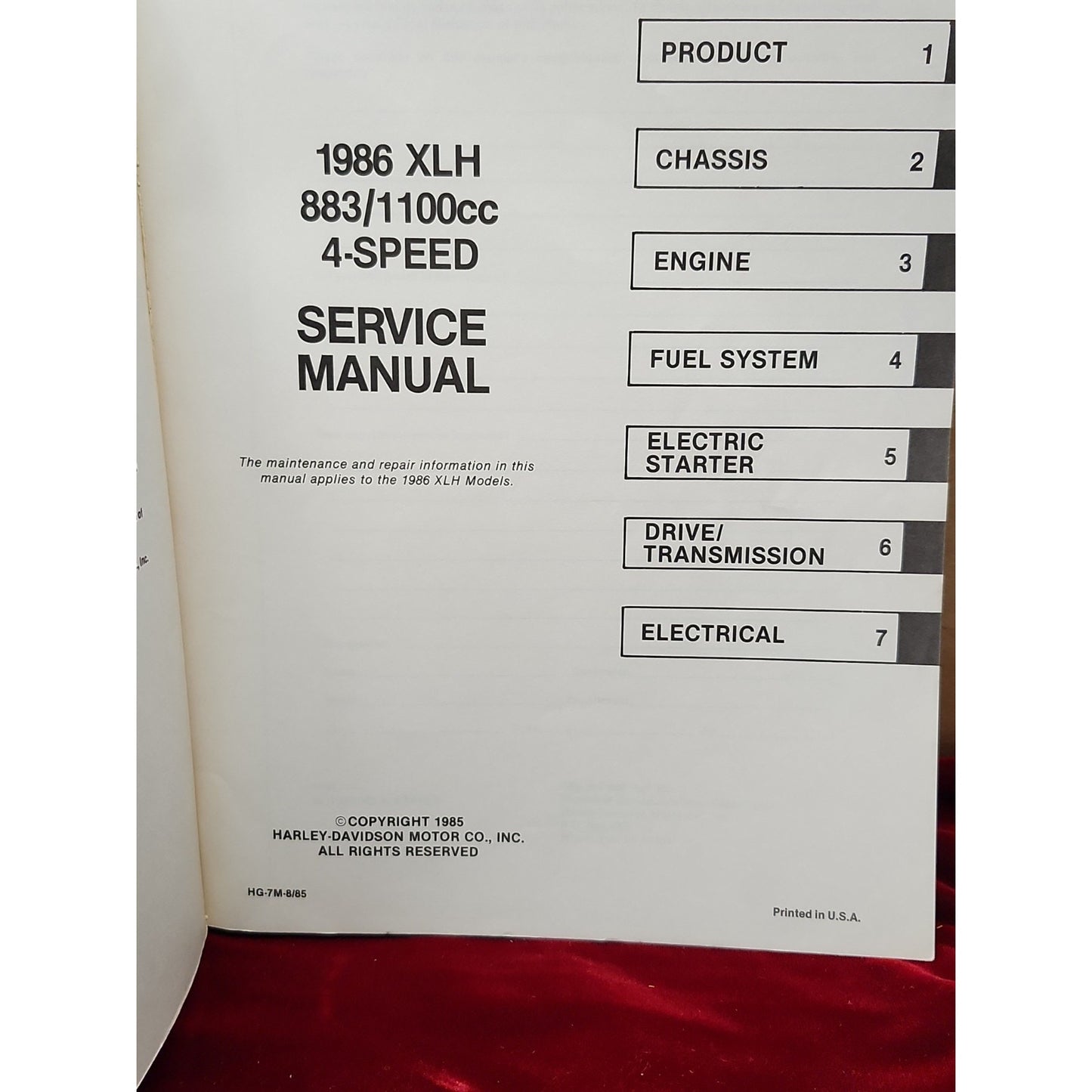 1986 HARLEY OEM 99484-86 SERVICE manual RARE OBSOLETE EVO 4 SPEED SPORTSTER 883