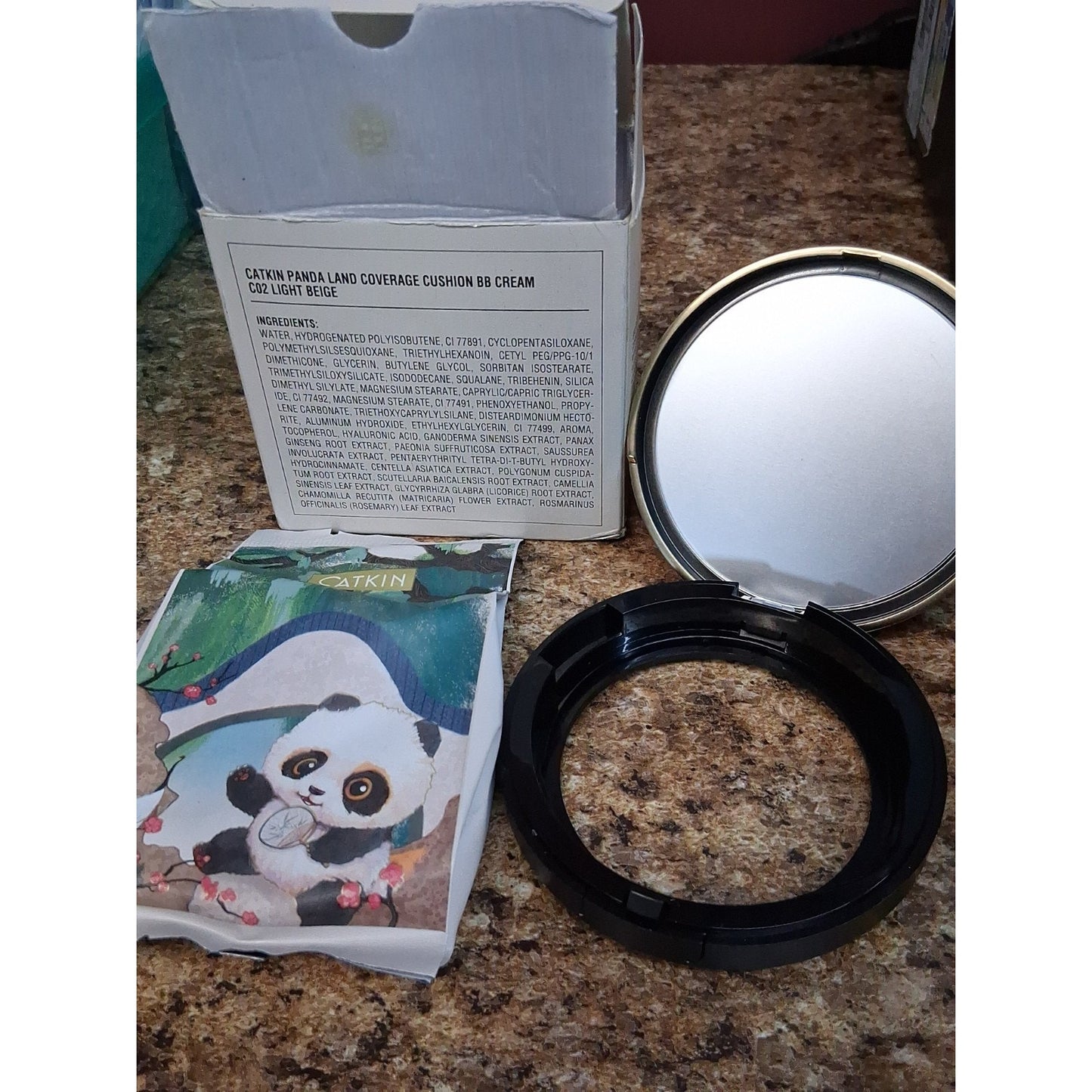 CATKIN Panda Land Coverage Cushion BB Cream Foundation, C02 Light Beige