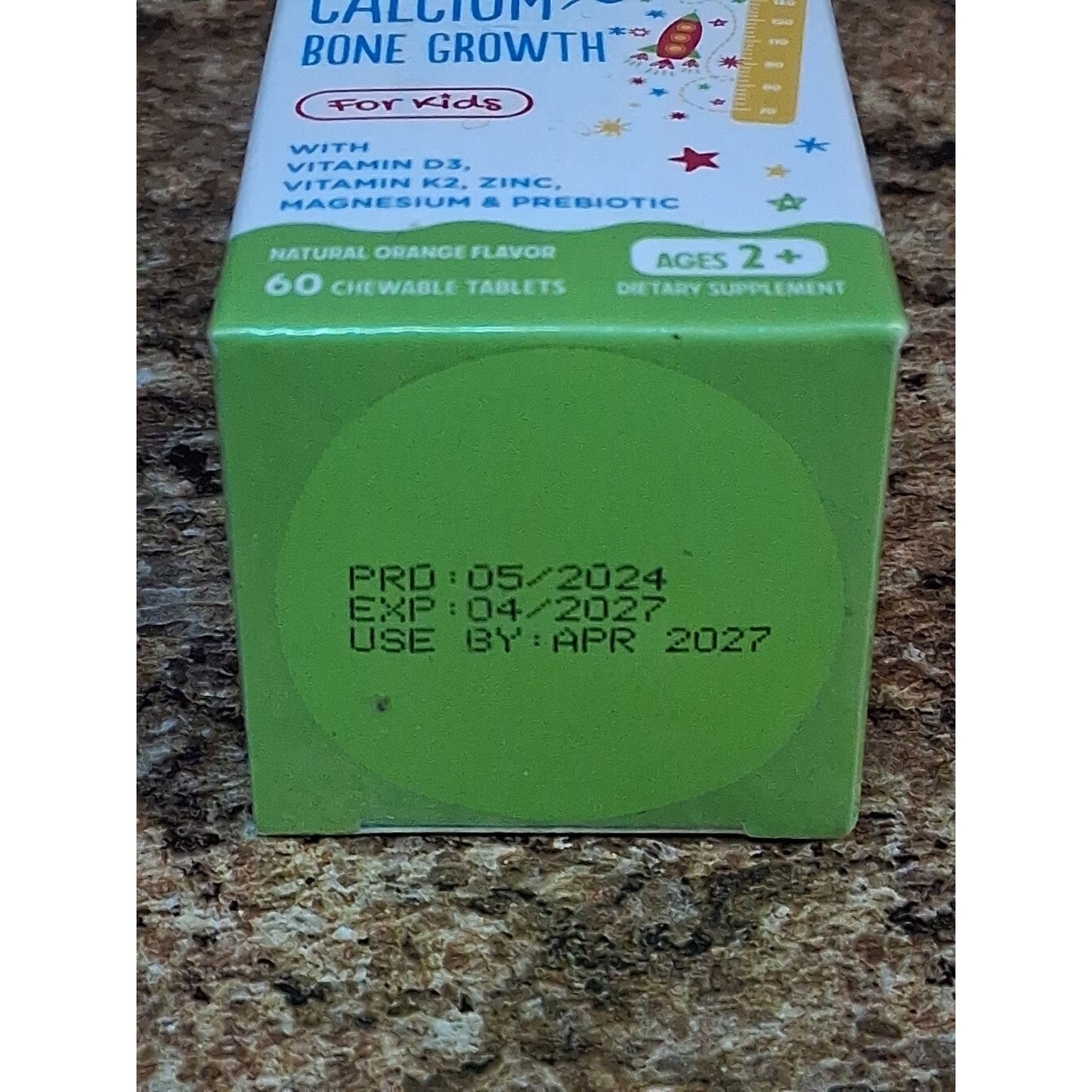 Chi Qwench 500 MG Calcium Bone Growth Kids Supplement 60 Chewable Tabs Exp 04/27