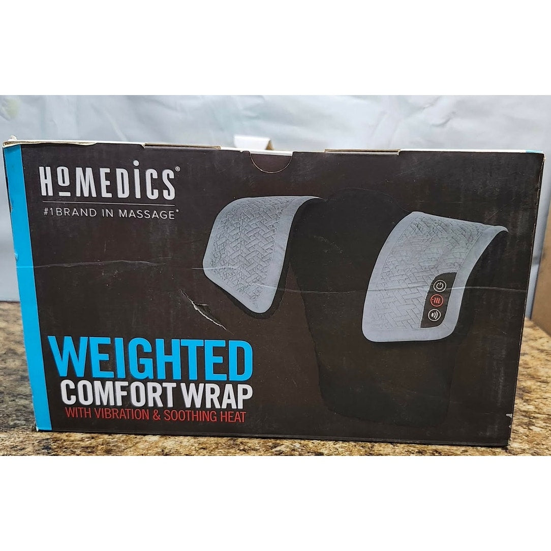HoMedics Weighted Comfort Wrap Heating Pad Gray Vibration Soothing Heat Massage