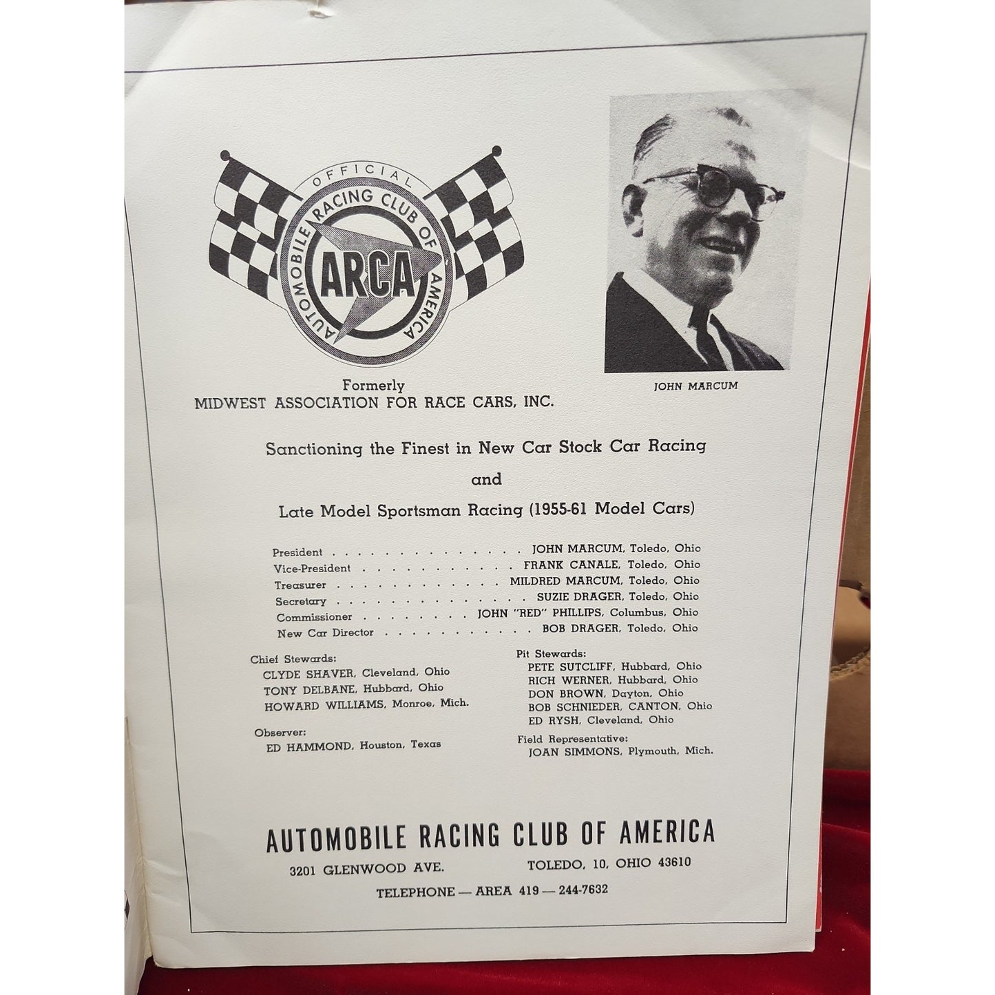 1965 ARCA Stock Car Racing Club Yearbook Hans Abbott PB Daytona