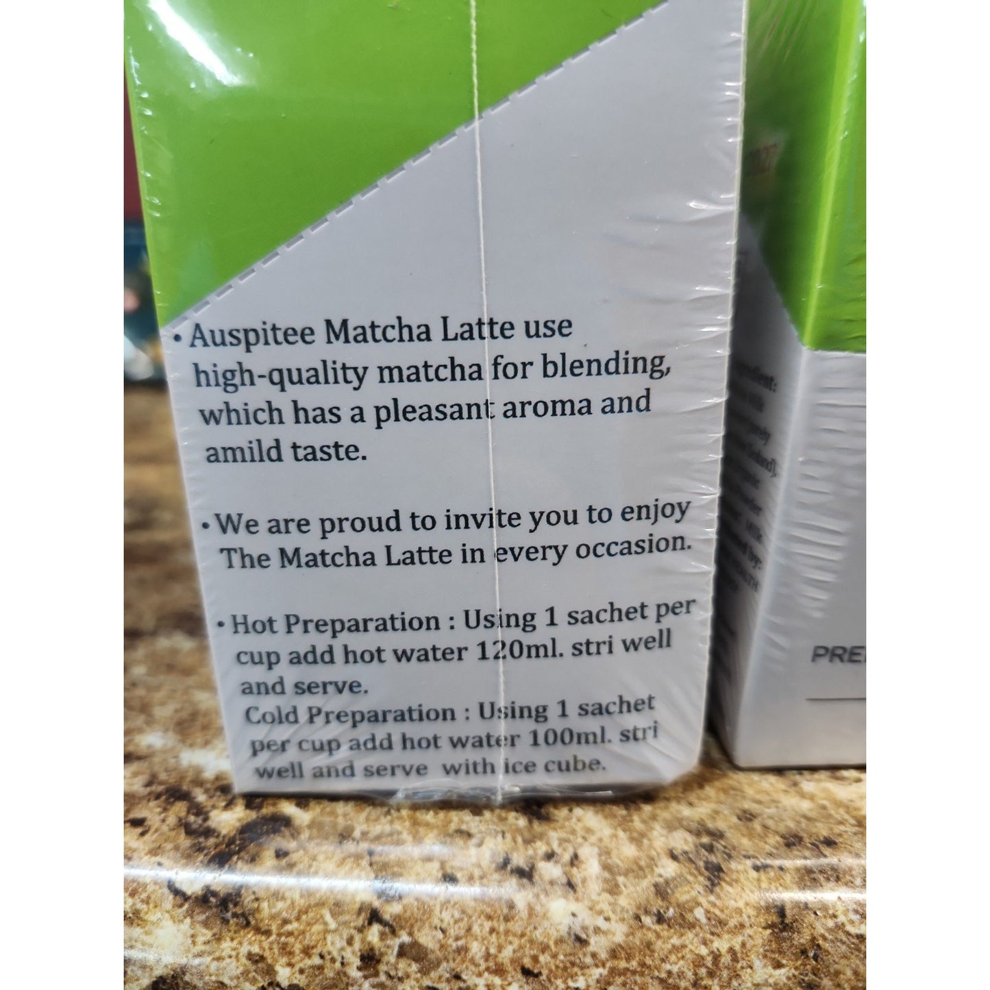 MATCHA LATTE Natural Powder Drink Mix 0.3 oz Packets 20ct EXP 12/27