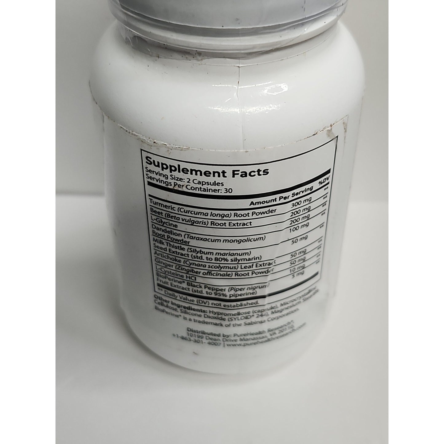 PureHealth Research Liver Health Formula Vegetarian 60 Capsules EXP 4/2027