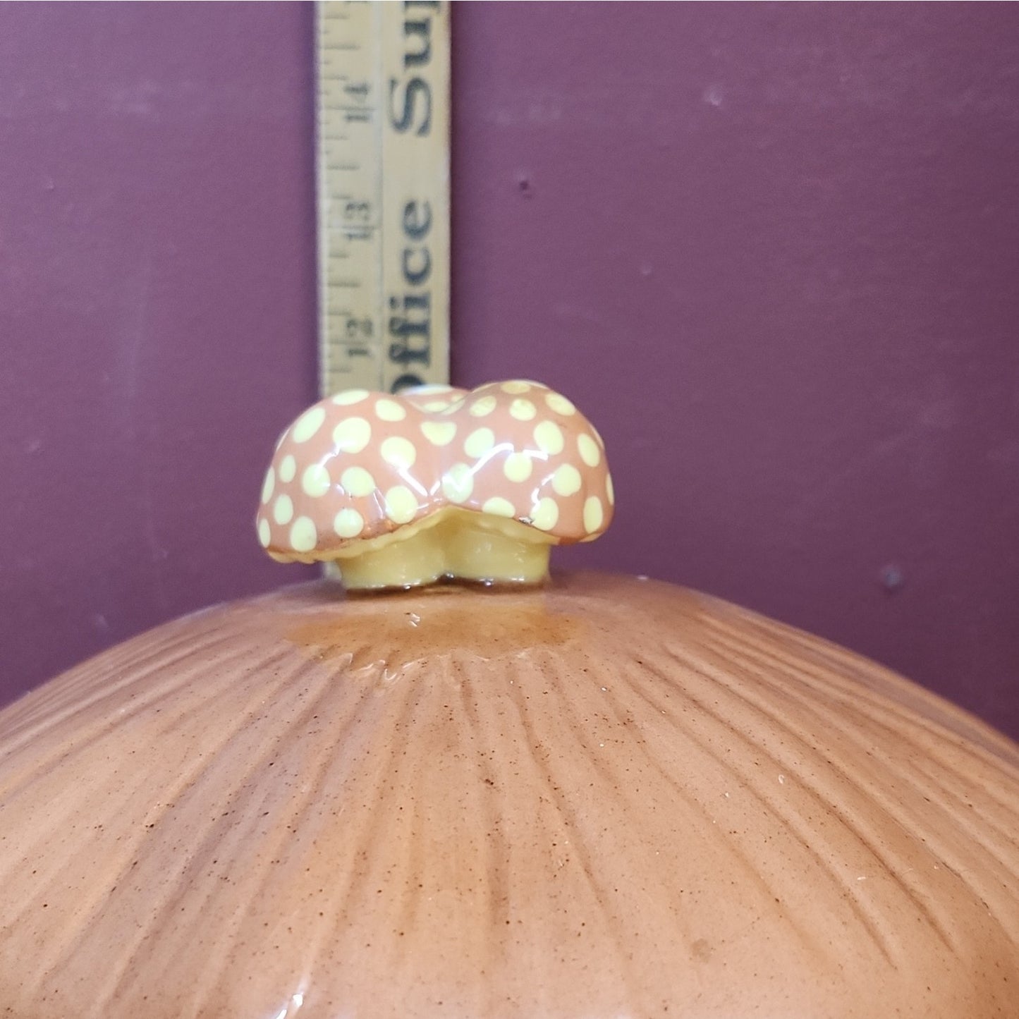 Arnel Vintage Ceramic Mushroom Cookie Jar / Canister Signed J. Thorne 1975