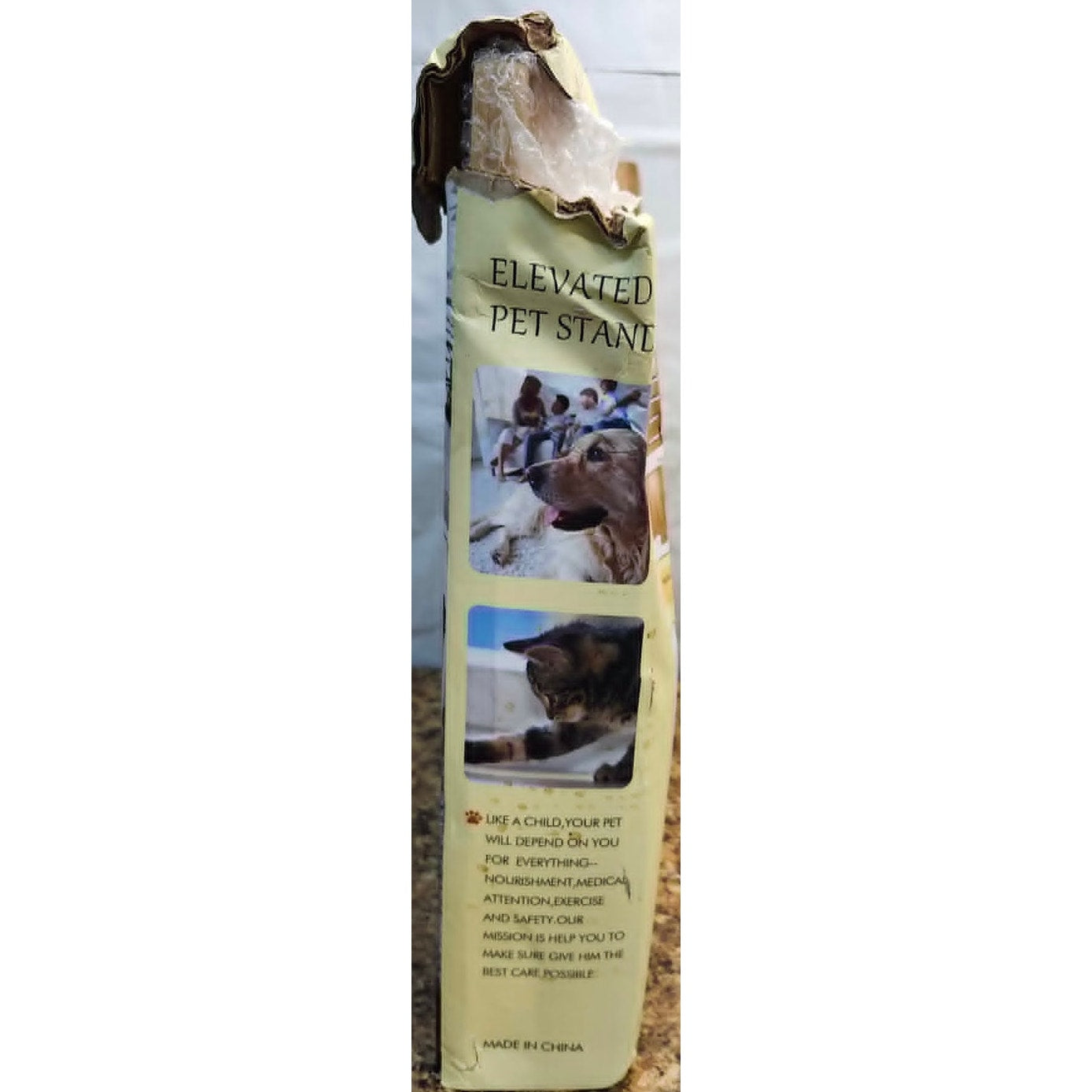 NEW FOREYY Elevated Pet Stand Bamboo Adjustable Raised Feeder Station Large