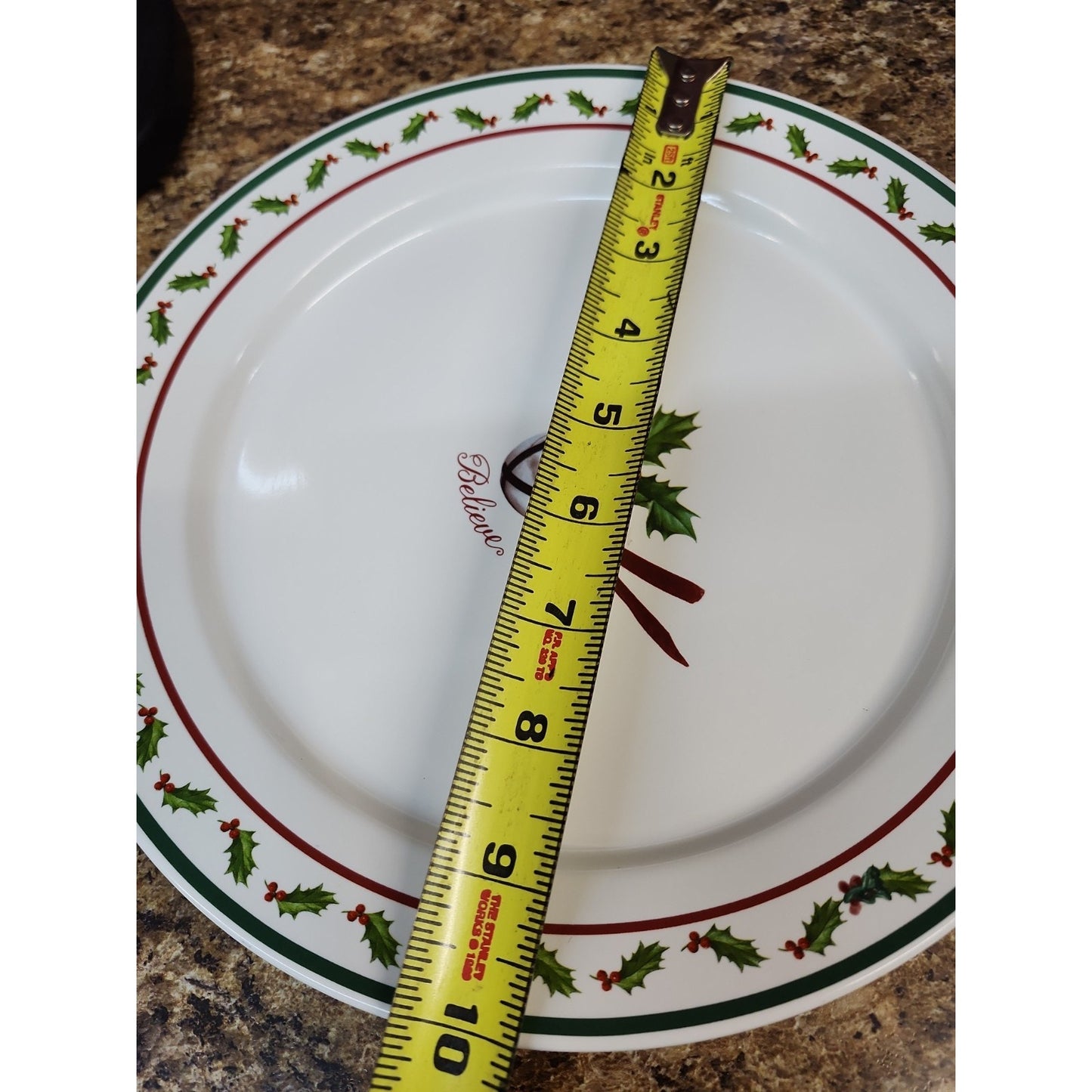 Hallmark Polar Express 10" Dinner Plate Believe Jingle Bell Christmas