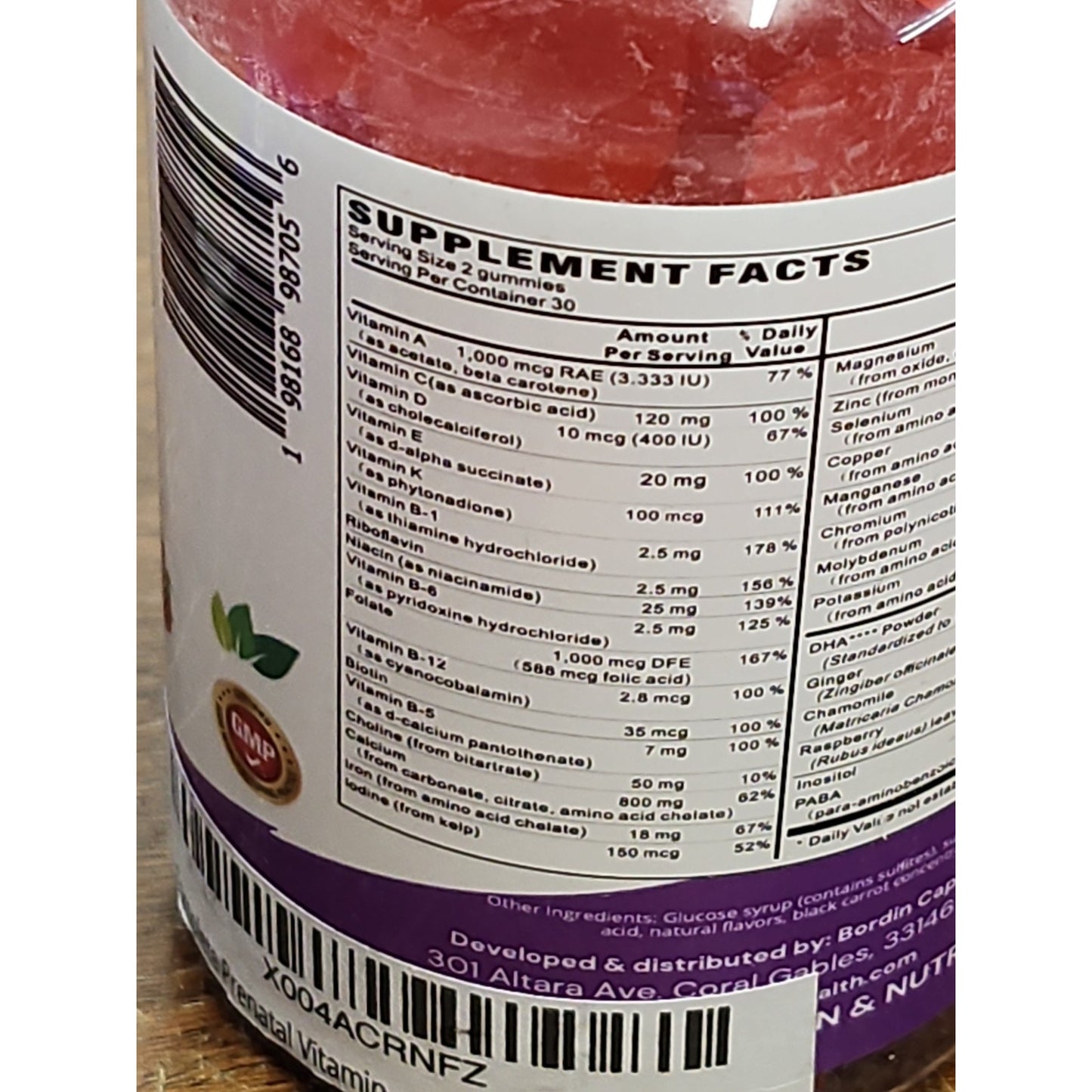 SEALED-New Bordin Health PRENATAL GUMMIES 60 Count DHA