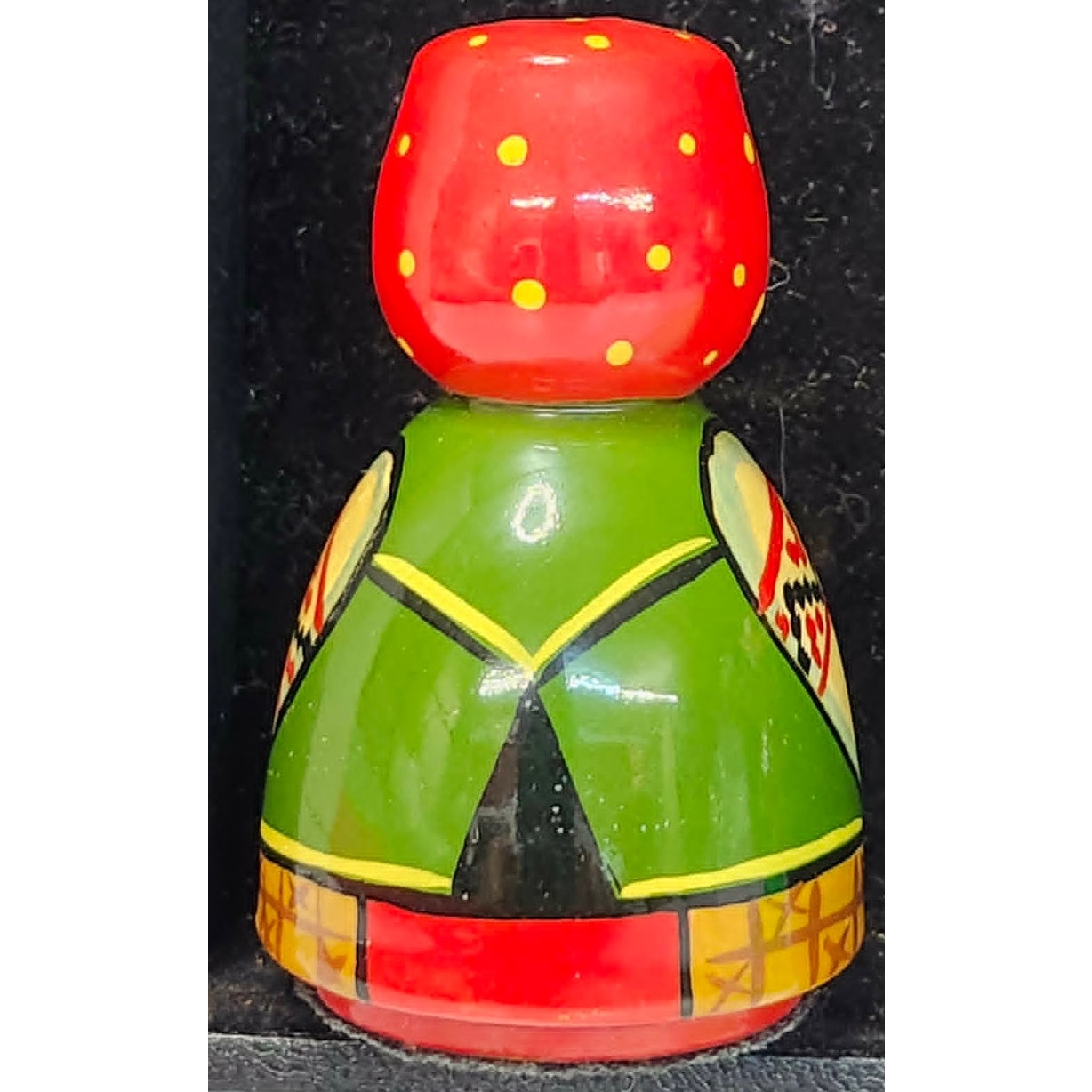 Vintage Ukrainian Hand-Painted Wooden Folk Man Woman Figurine Wooden Folk Art