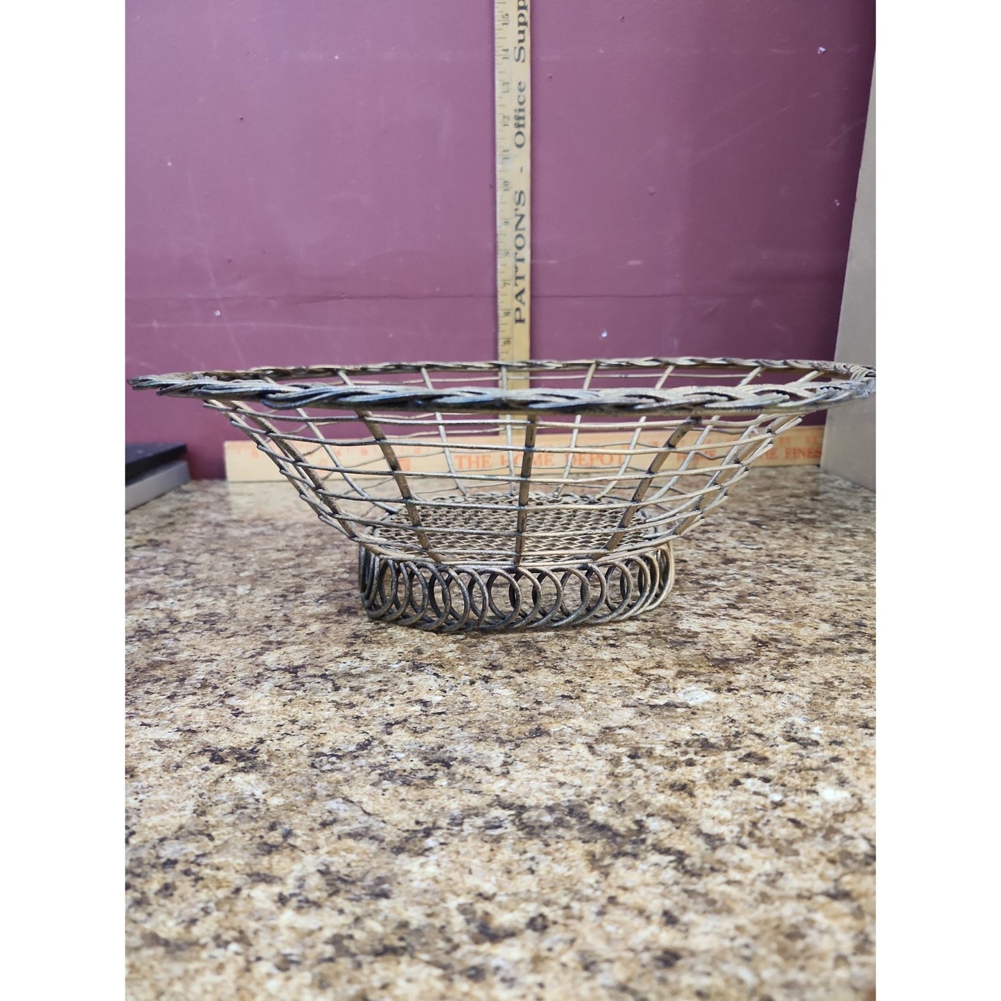 Antique Intricate French Wire Ware Fruit Bread Basket