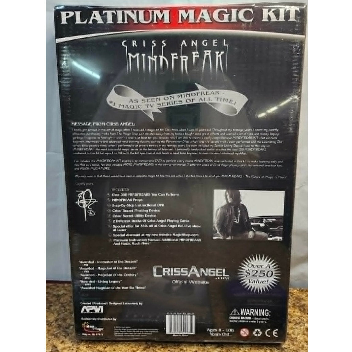 Criss Angel Mindfreak Platinum Magic Kit Box Set Lot Money Printer Pen DVD