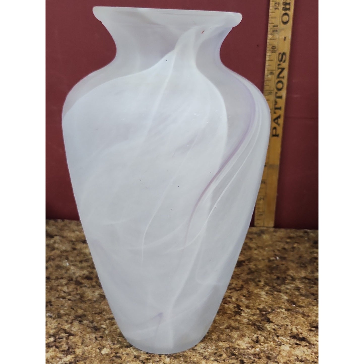 Purple Swirl Art Glass Vase Lux Vetreria Operaia of Italy 12” Tall Tuscany