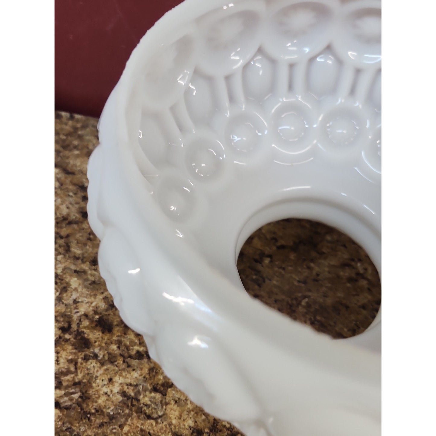 Vintage LE Smith Milk Glass Moon & Star Lamp Shade 6 3/4" Fitter 6" tall