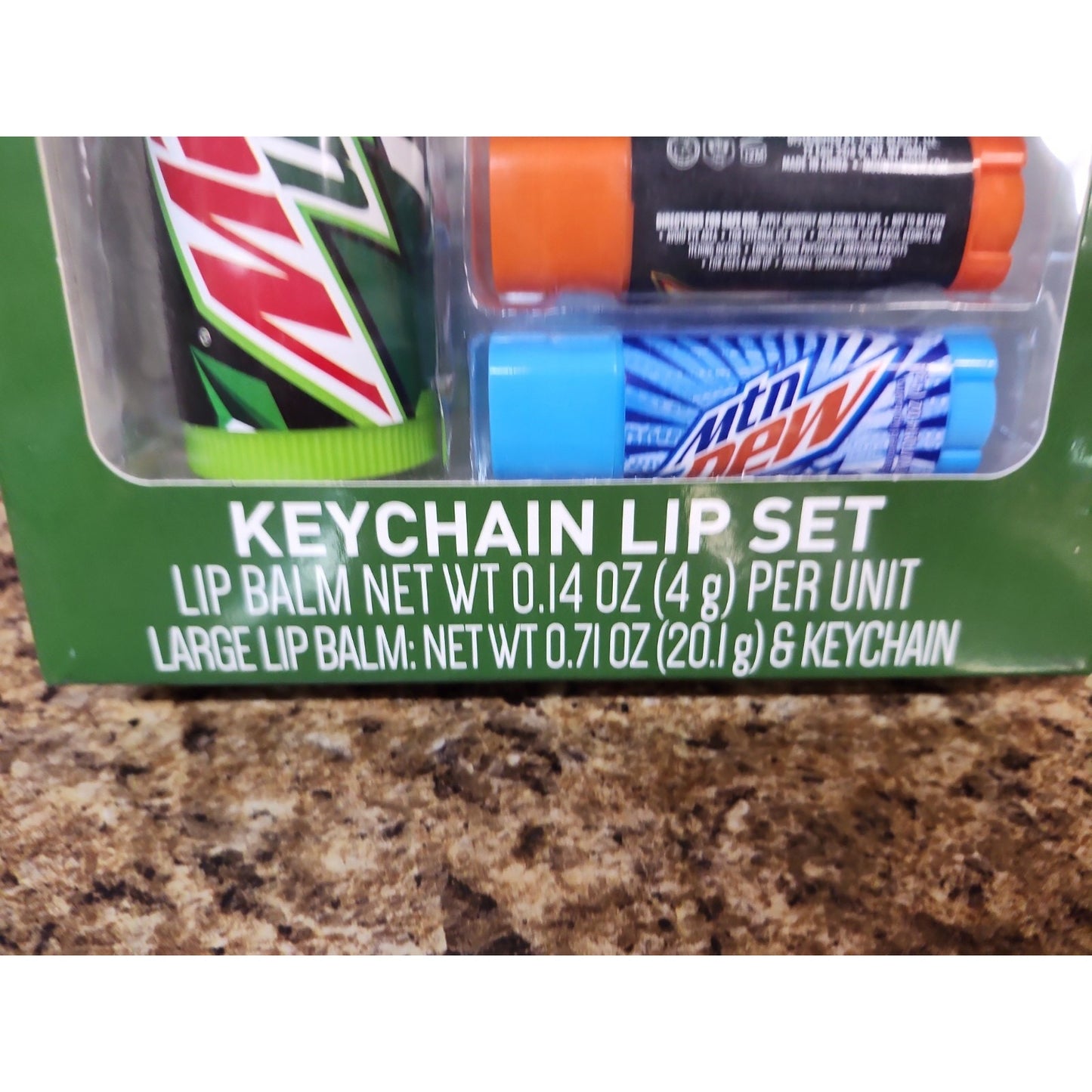 New Mountain Dew Keychain & Lip Balm Gift Set Includes Keychain Lip Balm Holder
