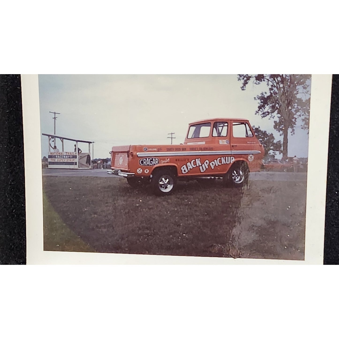 Vintage Original Racing Photograph "Back Up Pickup" At National Trail Raceway