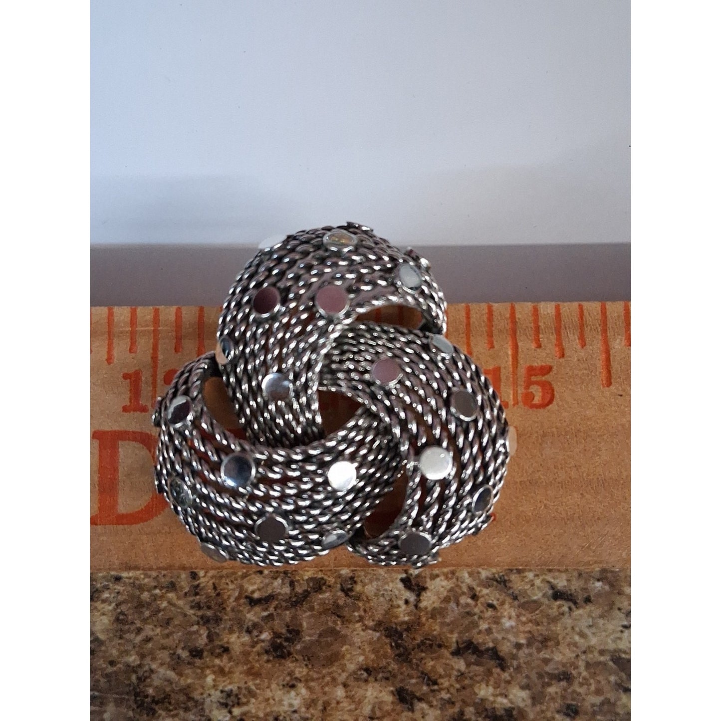 VTG Boucher Signed Silver Tone Celtic Knot Brooch Pin Mid-Century # 6737