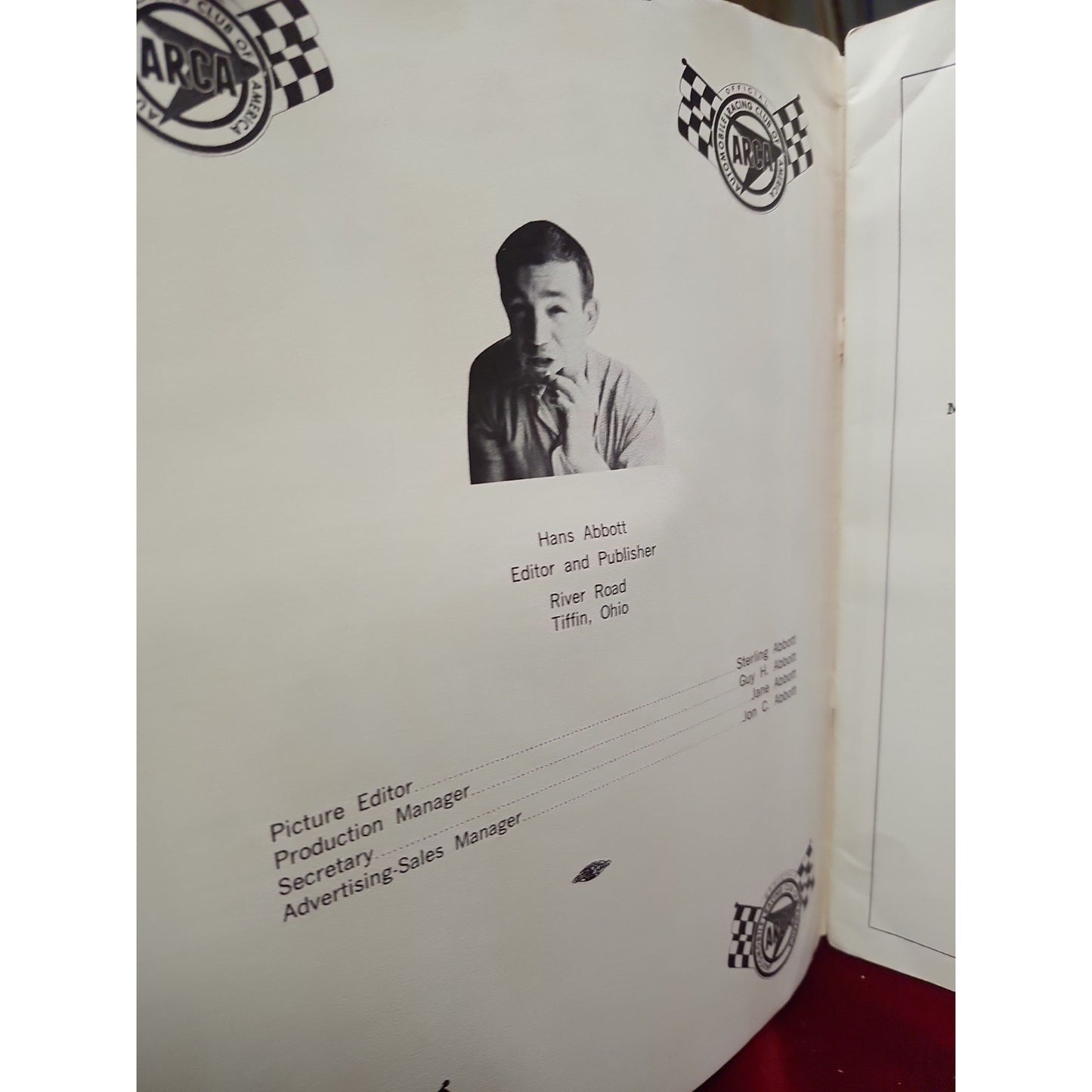 1965 ARCA Stock Car Racing Club Yearbook Hans Abbott PB Daytona