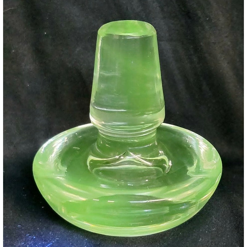 Art Deco / MCM Squared Crystal Whiskey Scotch Decanter w/ Stopper 10" UV Glow!
