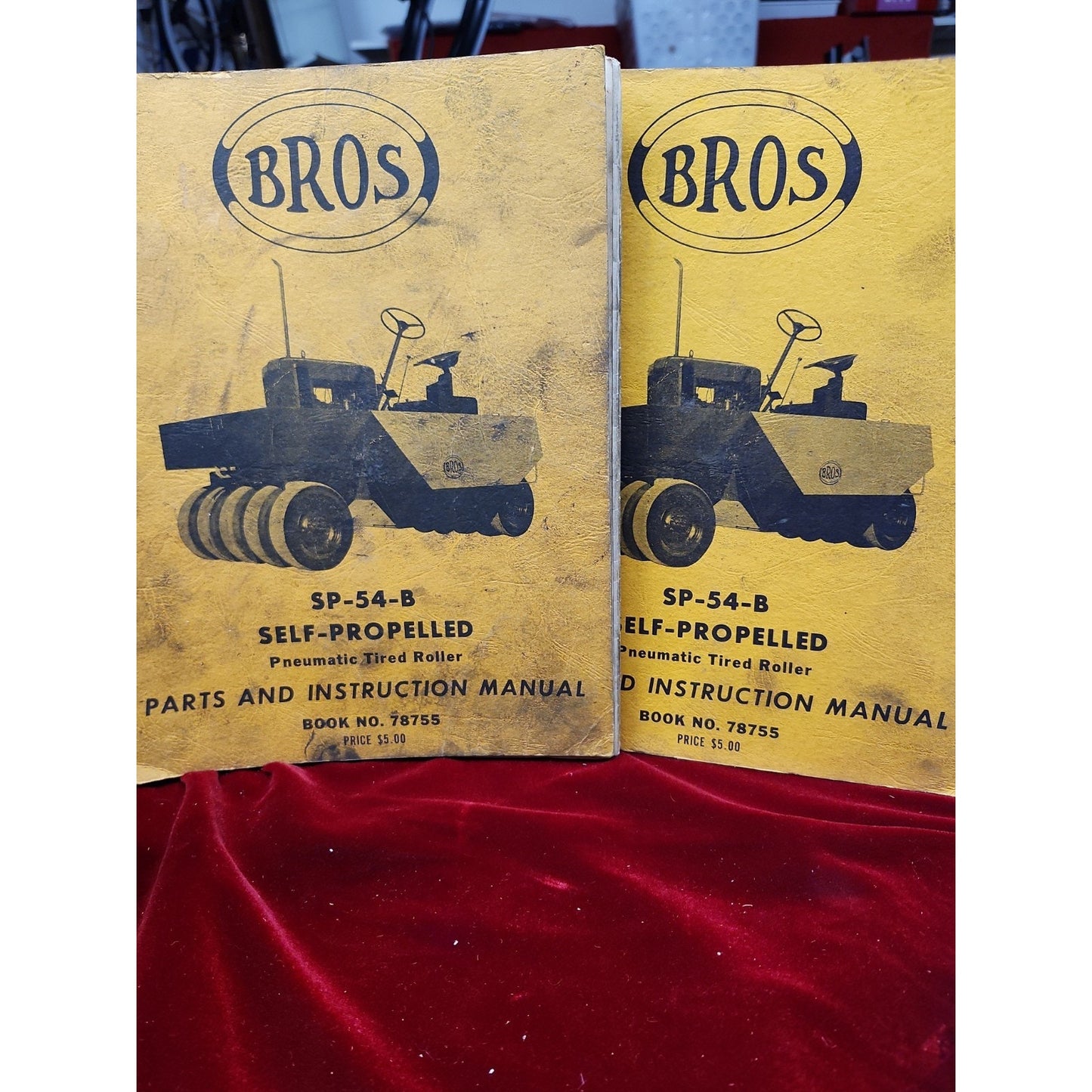 Lot/2 BROS SP54B Self Propelled Pneumatic Tired Roller Parts Catalog Manual