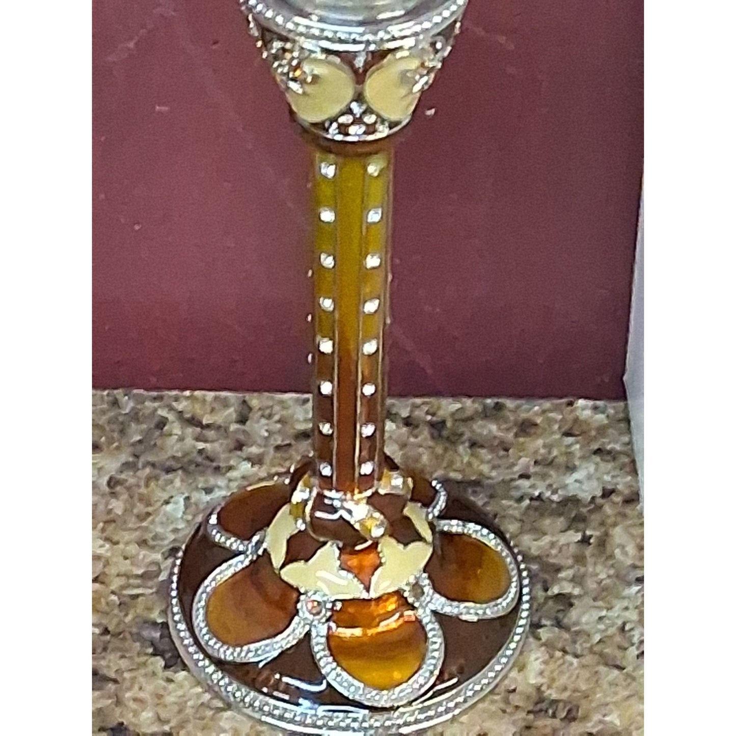 Jere' Wright Luxury Crystal Champagne Flute Sworavski Crystal Enamel
