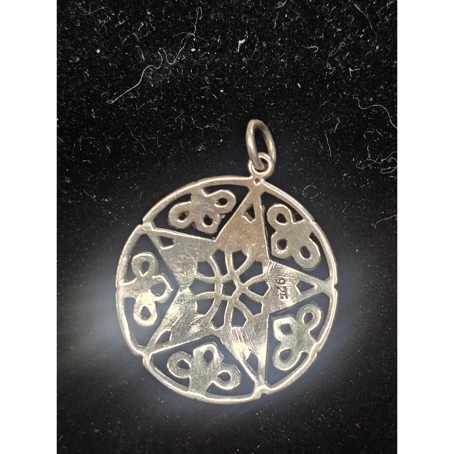 Vintage 925 Sterling Silver Celtic Knot Pendant Pentacle Pentagram Acid Test