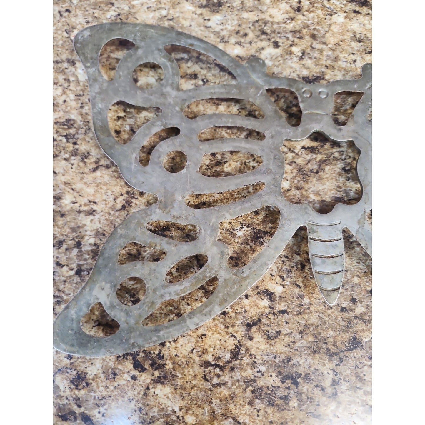 VINTAGE F.B. ROGERS EP ZINC BUTTERFLY TRIVET POT HOLDER - ITALY