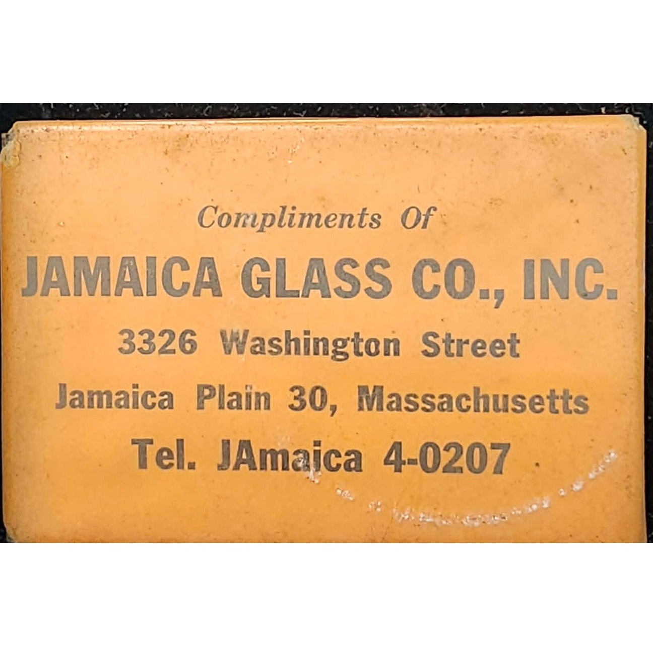 Vintage Jamaica Glass Co Advertising Square Pocket Mirror Brown Retro