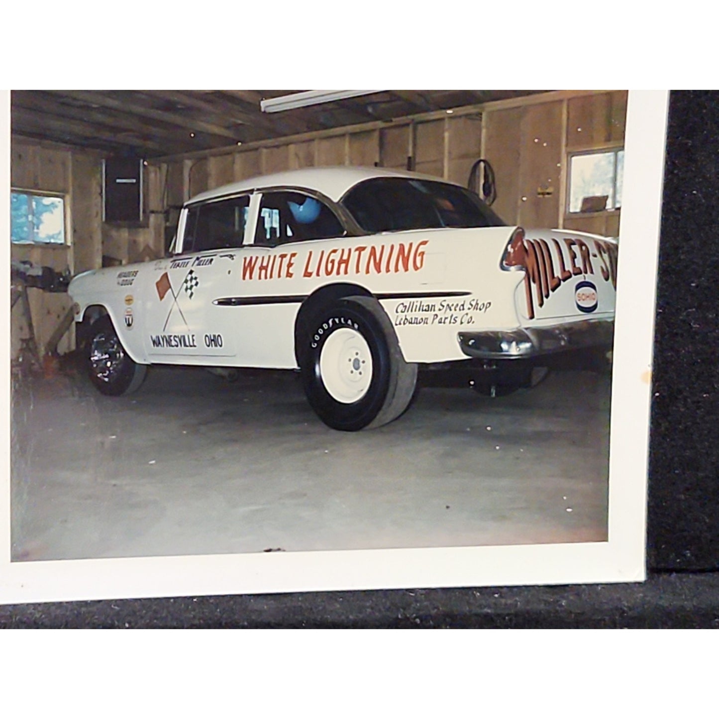 Vintage White Lightning Drag Racing Photo Teatle Miller Waynesville Ohio Chevy