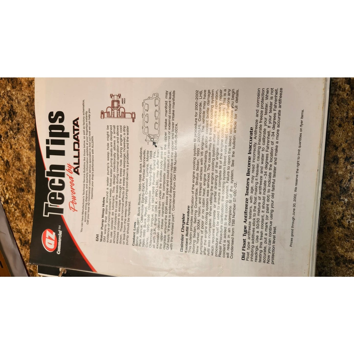 NAPA AutoCare Tech Tips Binder Alldata Mitchell Repair Chrysler Service Manuals