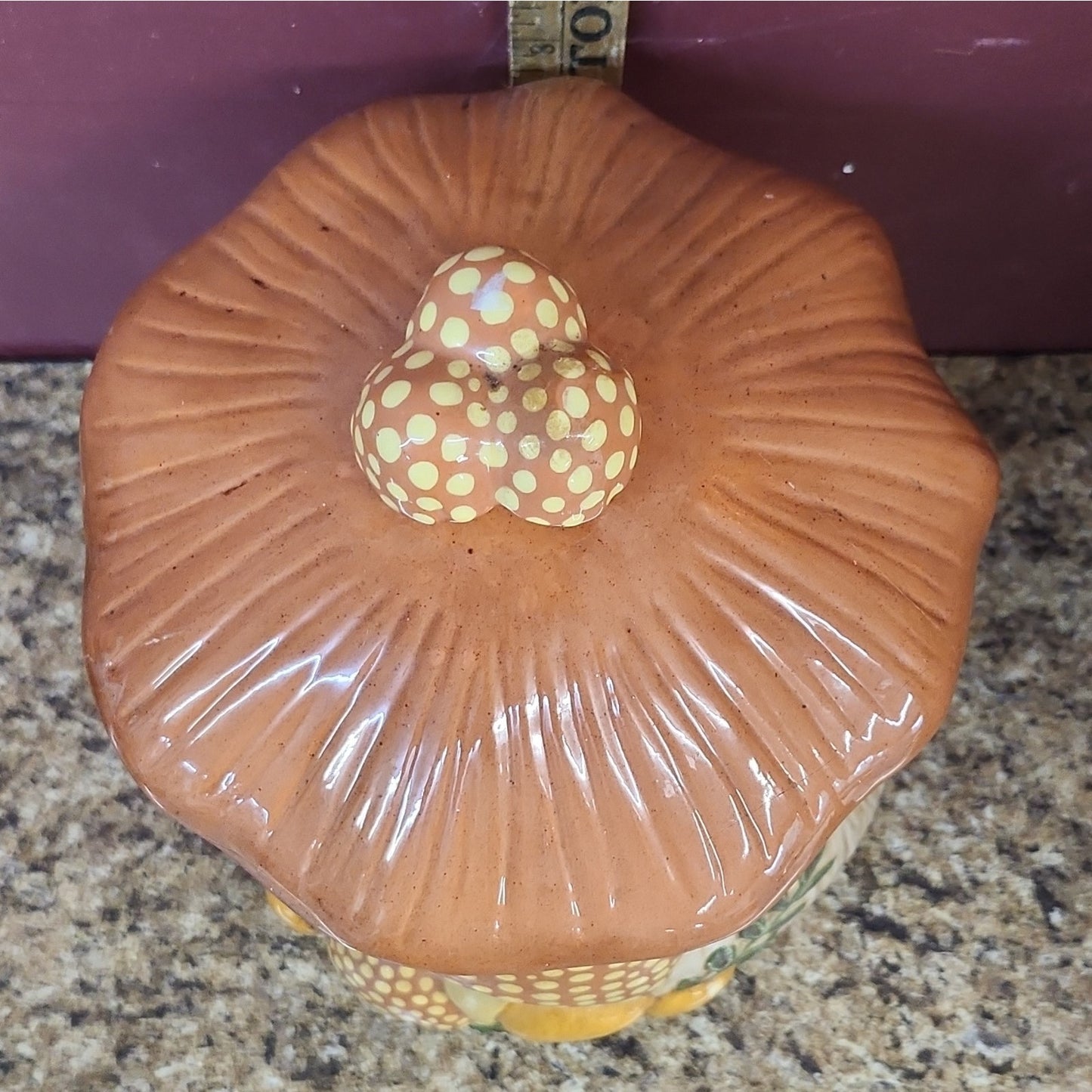 Arnel Vintage Ceramic Mushroom Cookie Jar / Canister Signed J. Thorne 1975