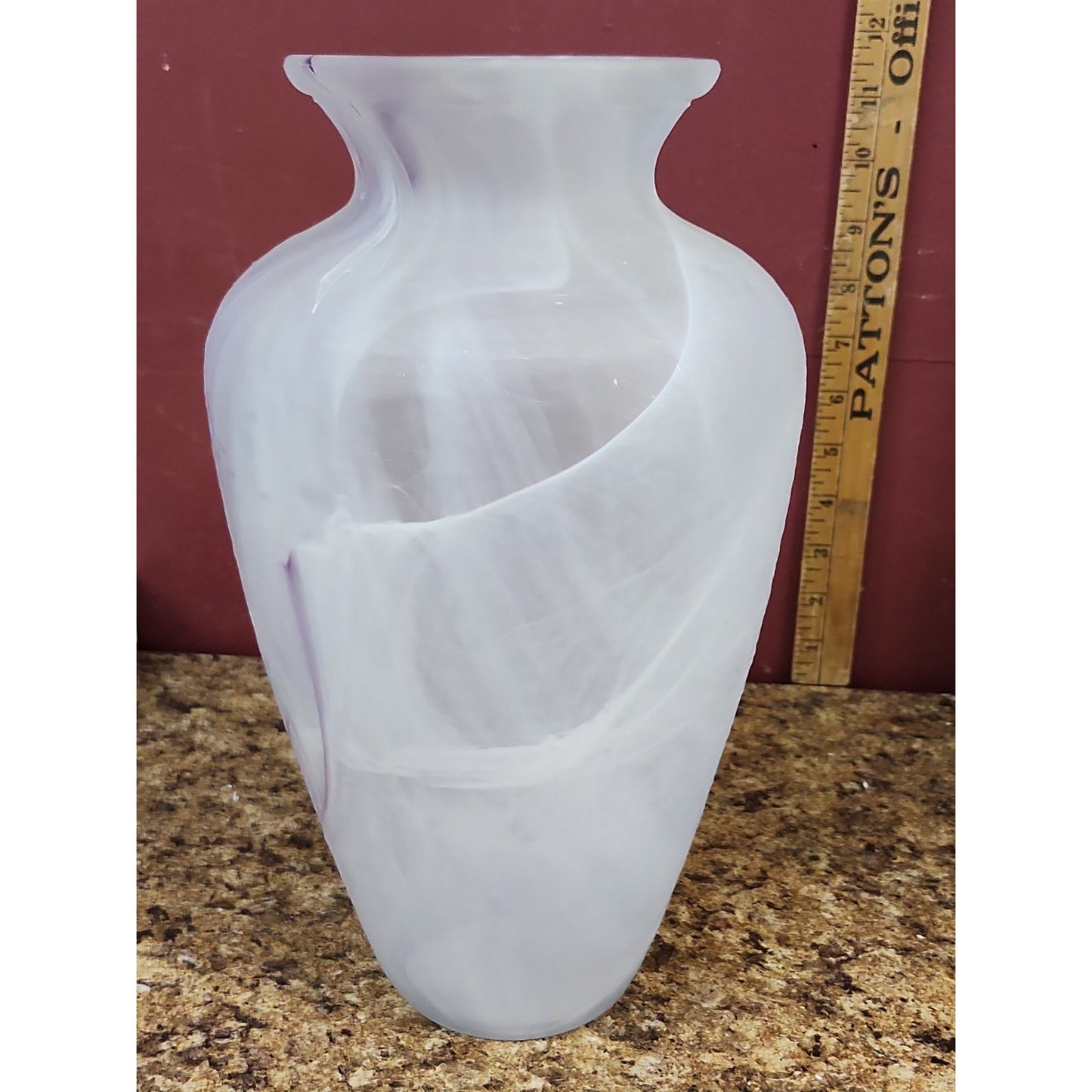 Purple Swirl Art Glass Vase Lux Vetreria Operaia of Italy 12” Tall Tuscany