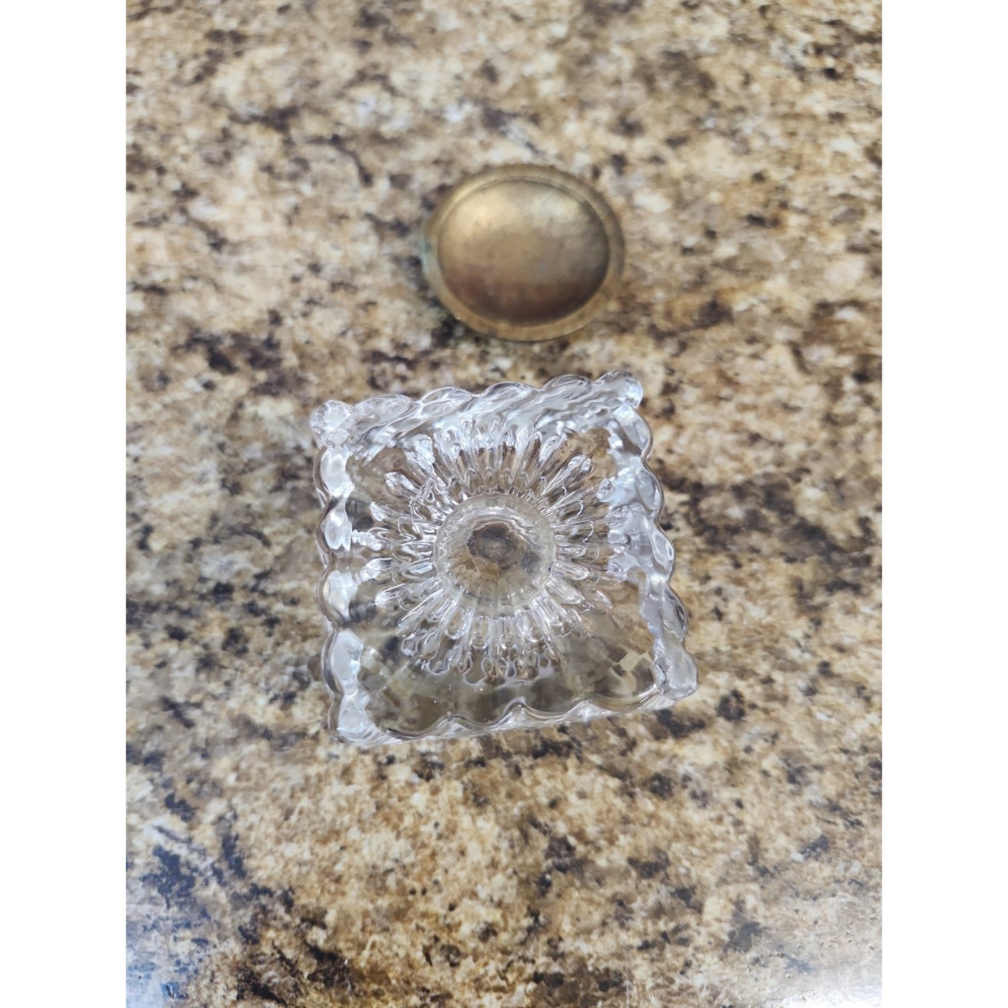 Virginia Metal Crafters Brass and Crystal Inkwell