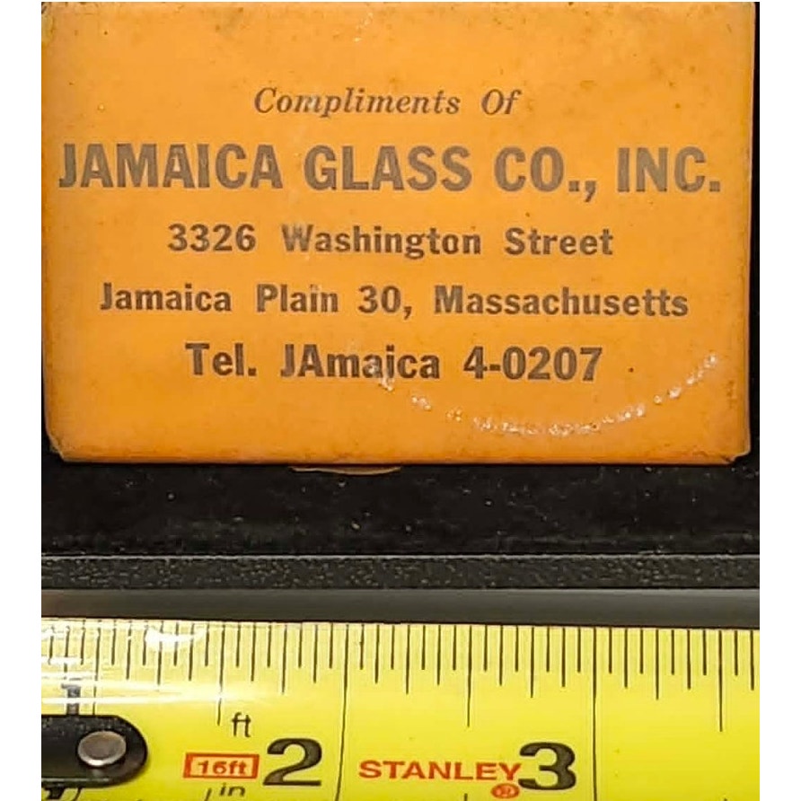 Vintage Jamaica Glass Co Advertising Square Pocket Mirror Brown Retro