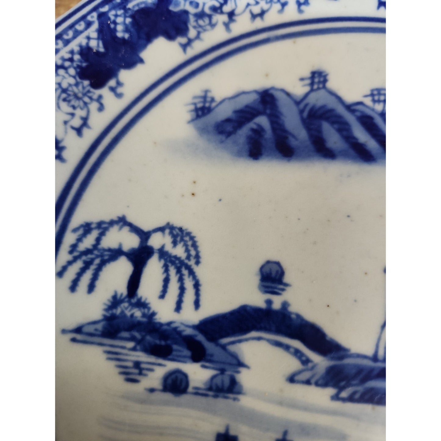 Antique Chinese Tazza Blue and White Porcelain High-foot pedestal plate