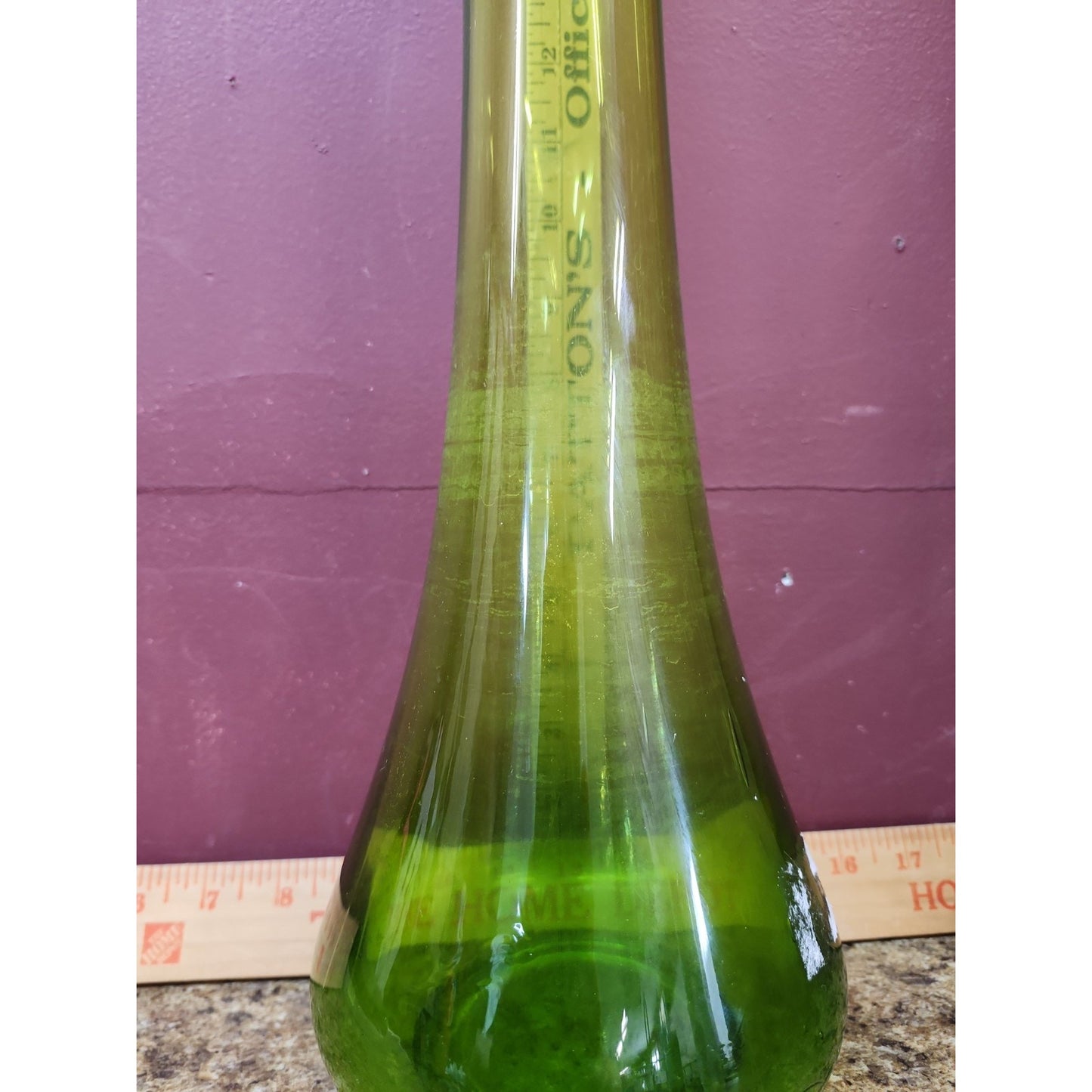 Vintage Le Smith Glass Swung Smoothie Vase 24 Inch Green