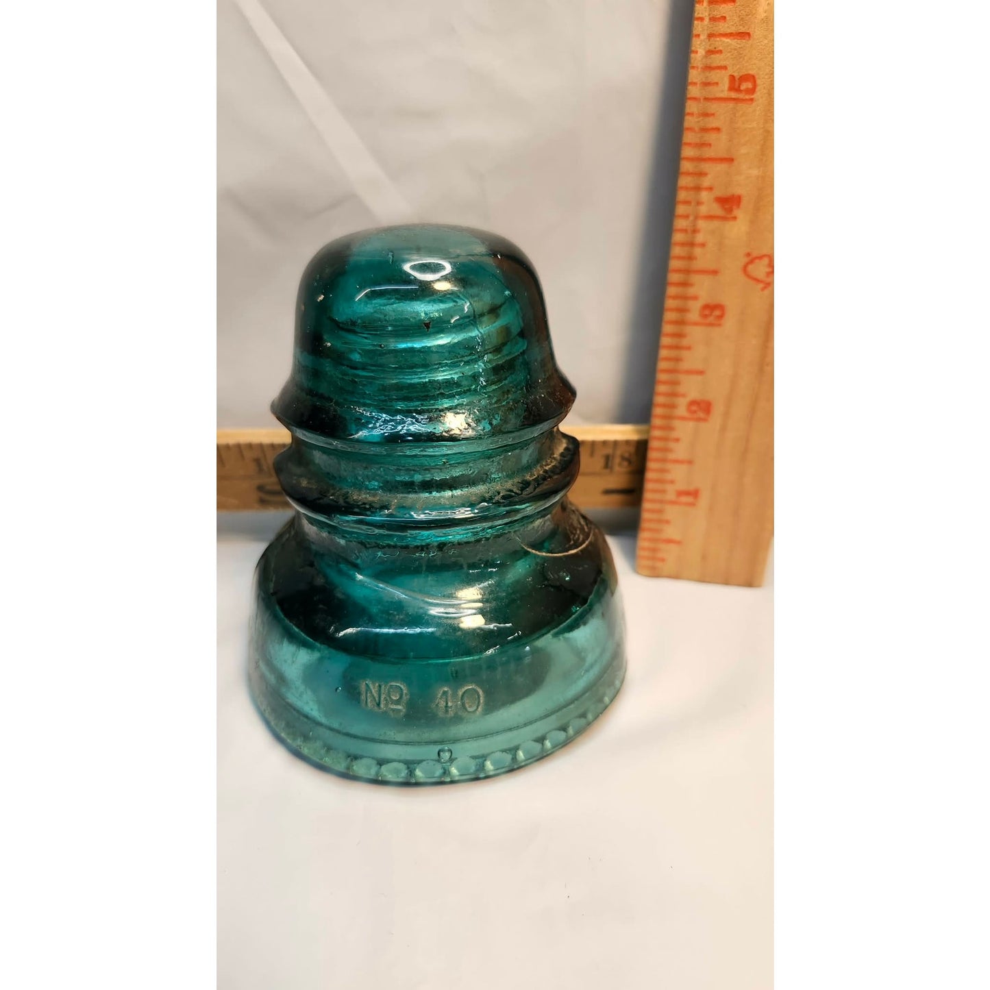 Vintage Hemingray No. 40 Glass Telegraph Insulators Telephone Line Aqua Blue