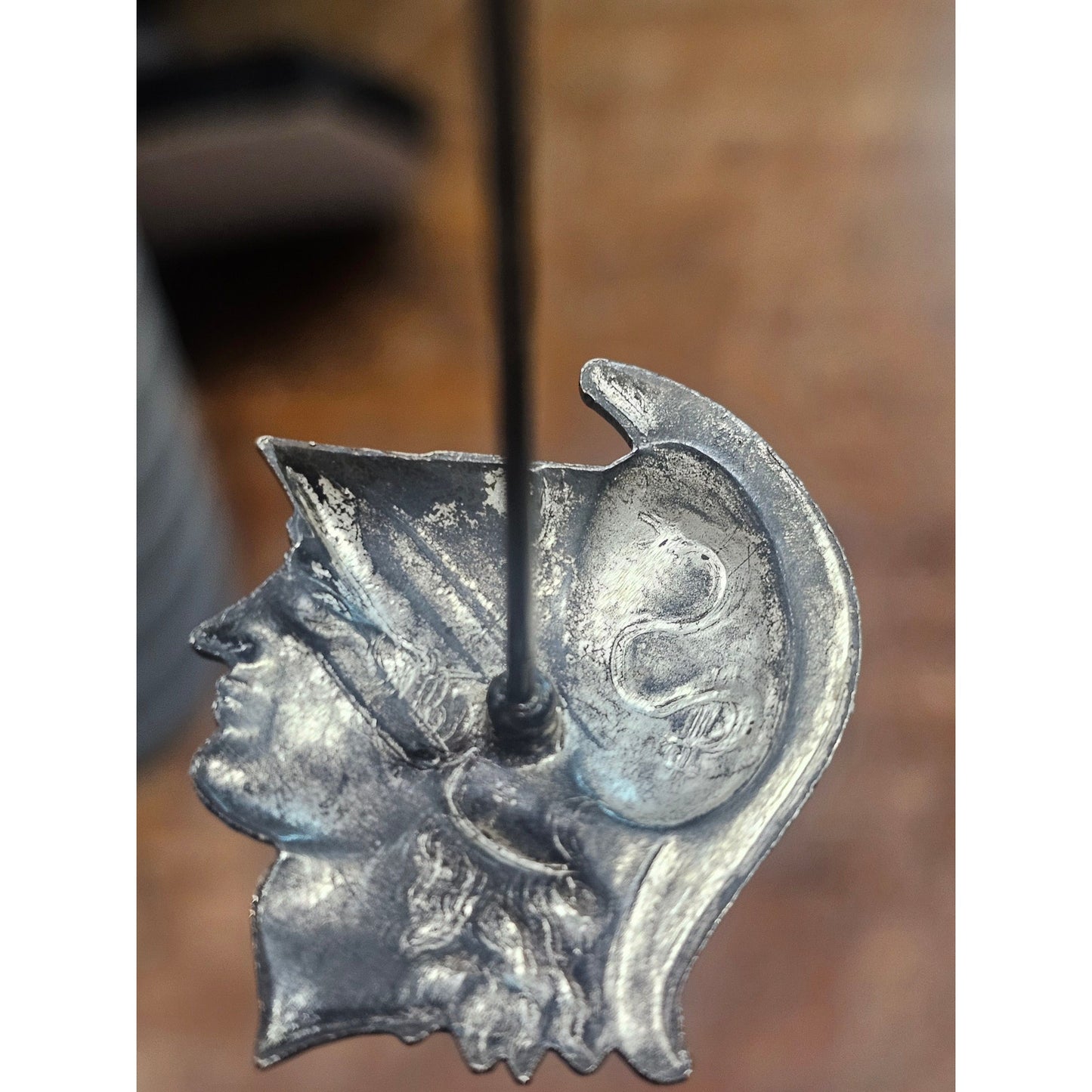 Vintage Sterling Silver Greek Warrior Stick Pin 7.25 inch Tall Acid Tested