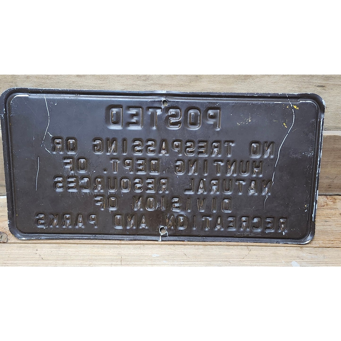 VTG Posted No Trespassing Or Hunting Dept of Natural Resources Metal Sign 6"x12"