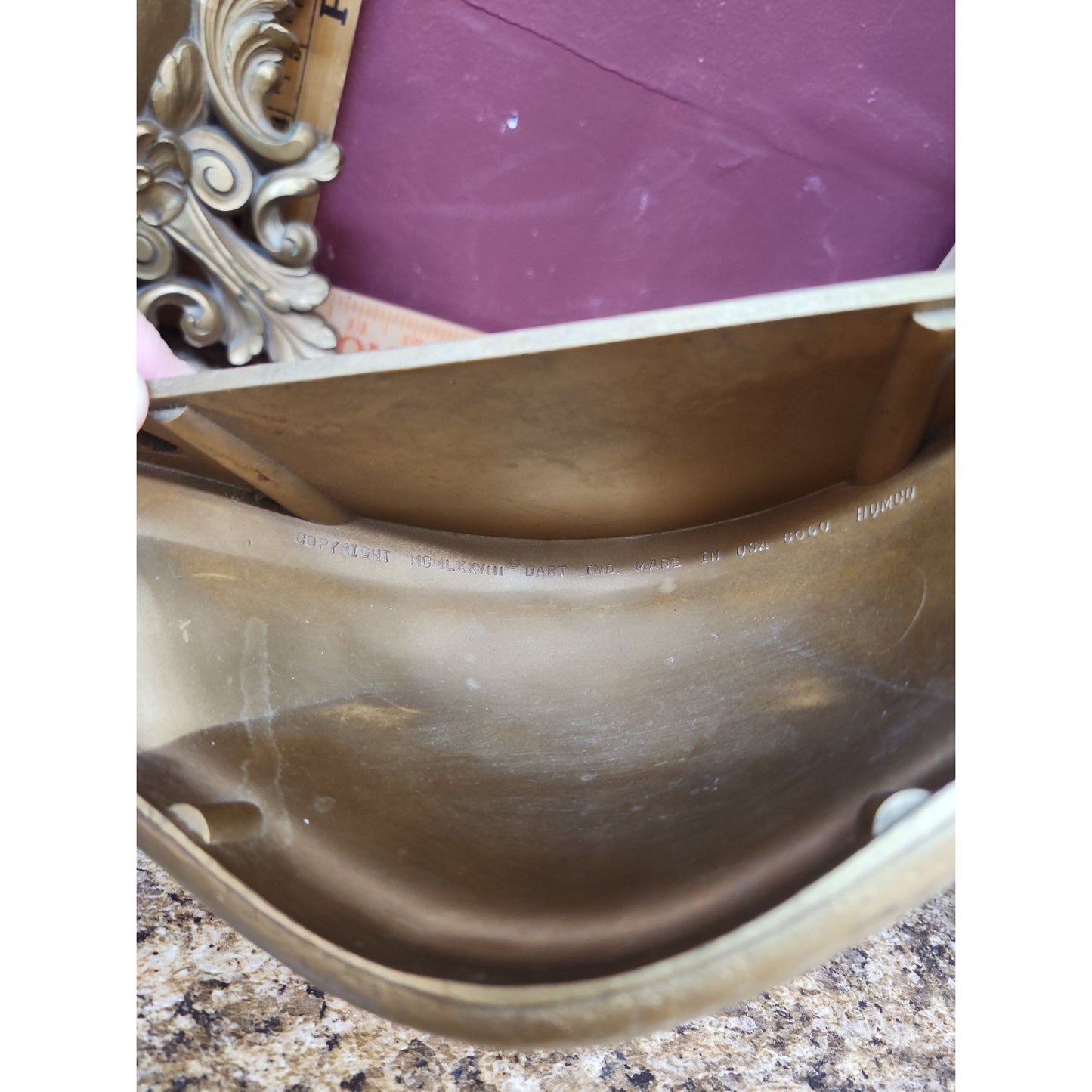Pair Of Vintage Gold Wall Pockets HOMCO 6050 Fantastic Retro Pieces Midcentury