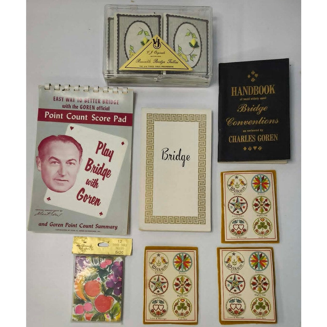 Charles Goren Bridge Card Game Score Pads Tallies Handbook Set Mid 20th Century