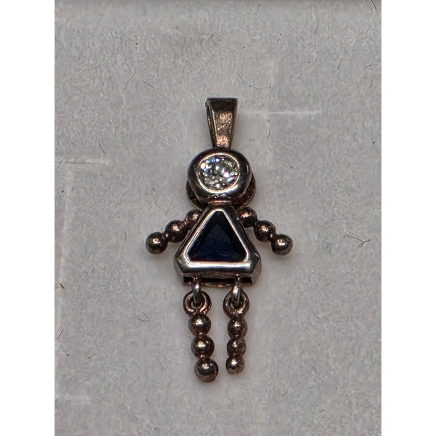 Signature Sterling Silver Figural Geometric Dangle Pendant