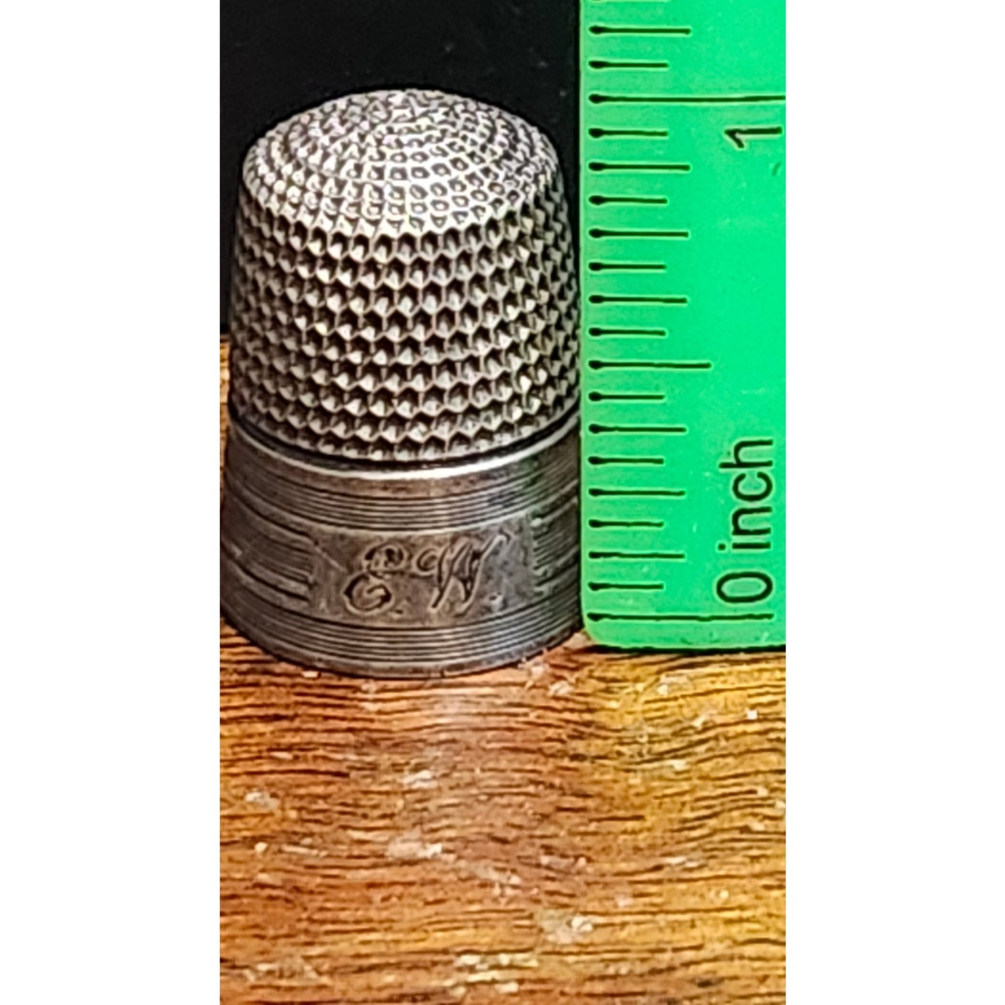 Vintage Simon Brothers Sterling Silver Sewing Thimble Size 12 E.W. Engraved