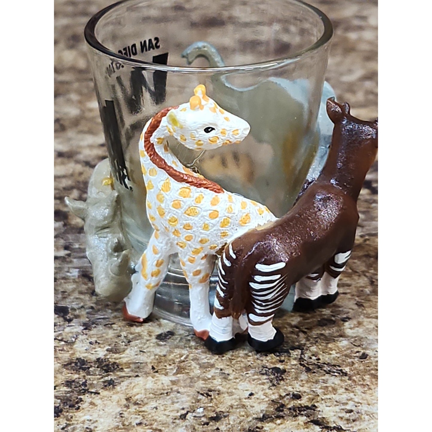 San Diego Zoo Wild Animal Park Shot Glass Giraffe Elephant Rhino Tiger