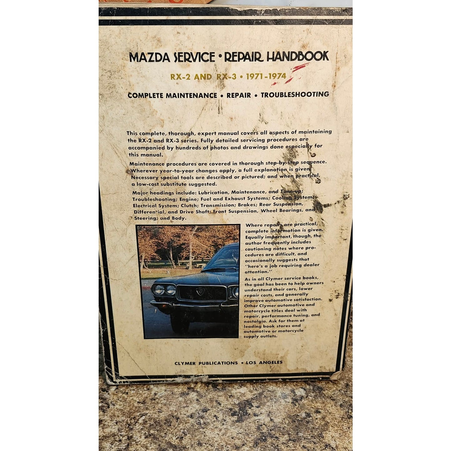 Clymer Publications Mazda RX-2 RX-3 1971-1974 Service Repair Handbook Manual